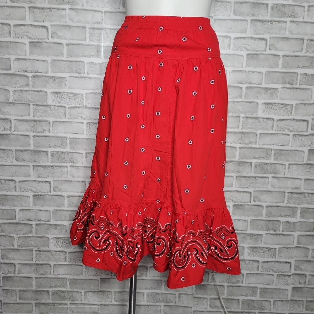 Bechamel Red Circle Skater Skirt